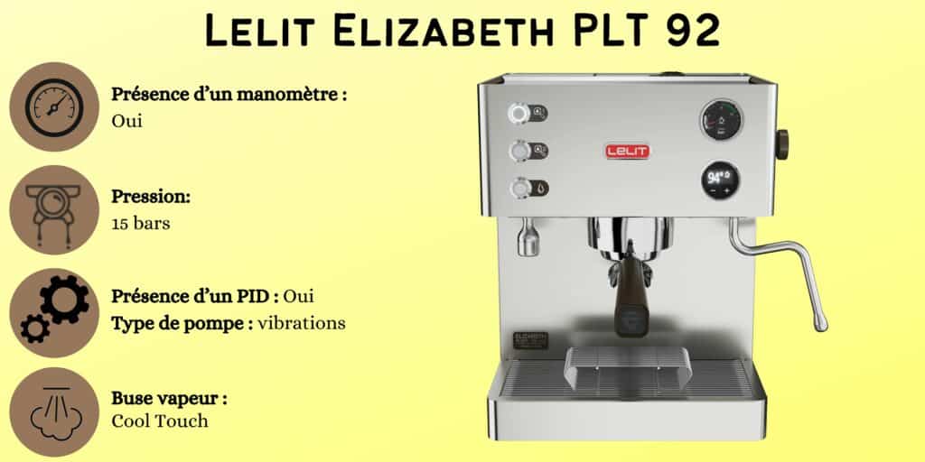 caractéristiques Lelit Elizabeth PLT 92