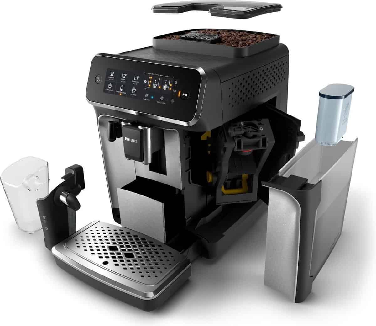 Machine expresso à café grains avec broyeur Series 2200 Avec Mousseur à  Lait - EP2221/40 - Toutes les cafetières et machines à dosettes BUT