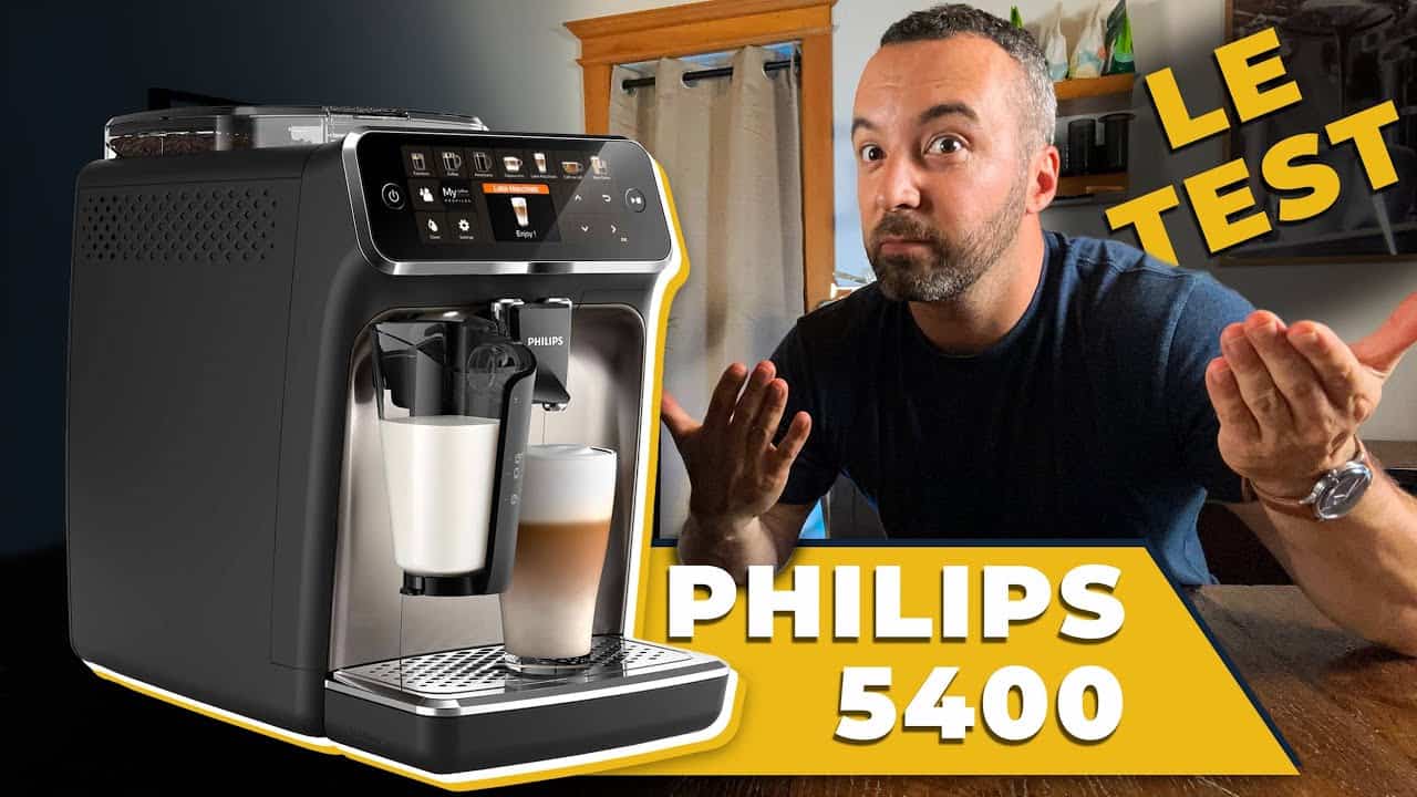 Philips 5400 Series Machine à expresso entièrement automatique – Mousseur à  lait LatteGo, 12 variétés de café, écran tactile intuitif, noir,  (EP5447/94) : : Maison